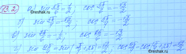 Изображение Упр.13.2 ГДЗ Мордковича 10 класс профильный уровень