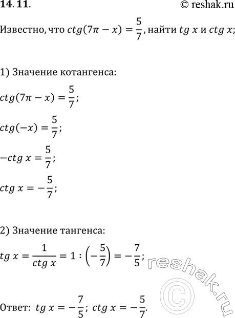 Изображение Упр.14.11 ГДЗ Мордкович 10-11 класс